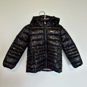 Nike Kids Multicolor Speckled Black Puffer Jacket